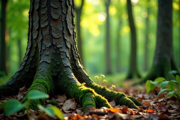 Obraz premium Weathered tree trunk in forest , wood, tree