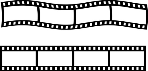 filmstrips on transparent background, diafilm template, isolated