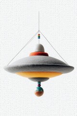 Whimsical Felt UFO Mobile Modern Nursery Decor