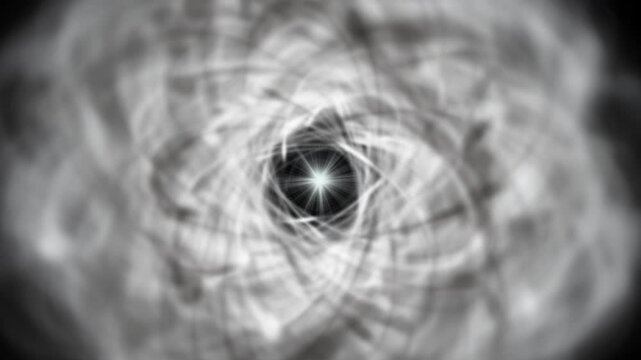 Atomic structure simulation with electron cloud and energetic nucleus. 60 FPS UHD