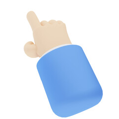 3d illustration of finger index point for icons and symbols.3d render.