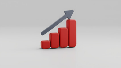Growth Chart with Rising Bars and Arrow Symbolizing Success