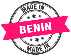 Made in Benin round sign. Made in Benin stamp.