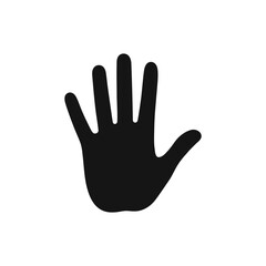Warning hand icon vector sign