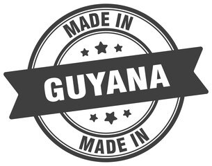 Made in Guyana round sign. Made in Guyana stamp.
