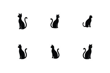 Simple Black Cat Silhouettes Pattern