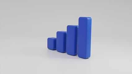 Blue Bar Graph Representing Growth and Progress on Minimalistic Background