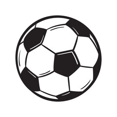 Fototapeta premium Doodle Vector Illustration of an Soccer Ball in Cartoon Style. Isolated on white background. Fun drawing cartoon style icon. Ideal for football event and creative sports-inspired projects.