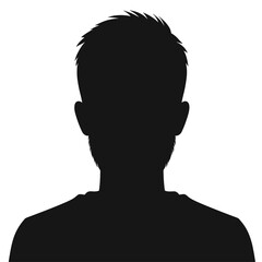 Silhouette Portrait of Anonymous Male in Black and White Profile