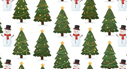 Fototapeta premium Winter Wonderland Repeat AI Generated