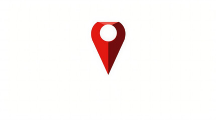 Red pin isolated on transparent background