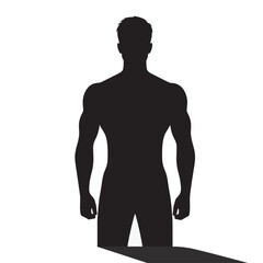 Naklejka premium Silhouette of a Strong Male Figure - Bold Illustration of Shadow and Strength