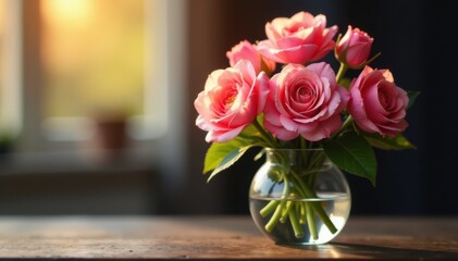 Softly glowing flowers in a vase , colorful flowers, abstract flower