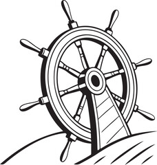 Nautical wooden ship wheel for sea direction