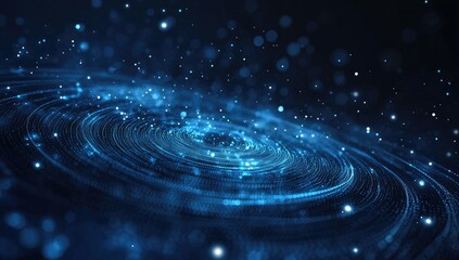 Abstract spiral galaxy, swirling patterns in deep space