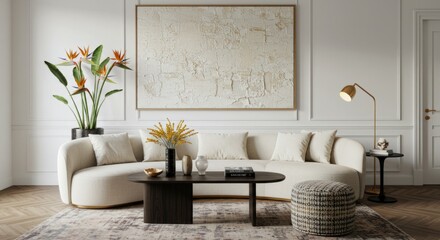Spacious Living Room with Large Plant