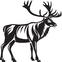 Fototapeta premium Majestic Male Elk Silhouette Antlers, Wildlife, Nature, Forest