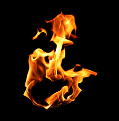 Isolated abstract flames collection on black background. Flames on black background. Concept of...