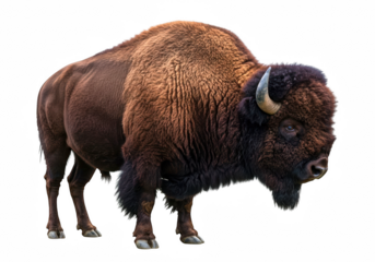 Bison on a white background