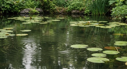 Fototapeta premium pond with lilies
