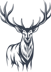 Majestic Deer Antlers, Wild Animal, Forest Creature, Nature Graphic, Elegant Design, Vintage Style, 