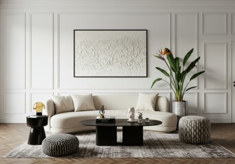 Spacious Living Room with Large Plant