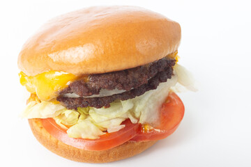 Cheeseburger on a white background