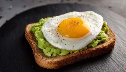 sunny side up egg smashed avocado toast minimalist breakfast perfection photogenic and healthy