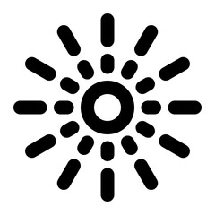 Black Line Sunlight Rays Summer Bright Icon