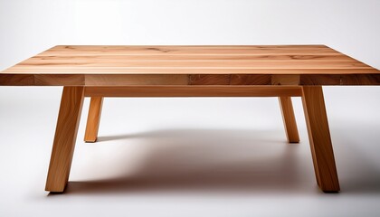 modern wooden table isolated on white background perfect for home decor interior design furniture showcase and stylish living spaces