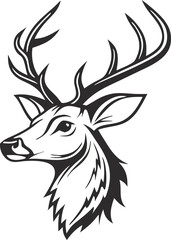 Fototapeta premium Majestic Stag Head Profile Antlered Buck, Wildlife Art, Nature Design