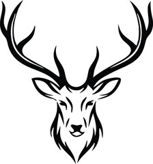 Majestic Deer Head Antlers Wildlife Nature Animal Graphic Design