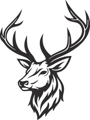 Naklejka premium Majestic Stag Head Profile Antlers, Wildlife, Nature, Hunting, Design