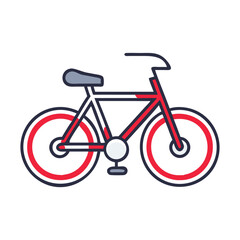 Fototapeta premium Iconic Bicycle Illustration with Red Accents on Transparent Background 