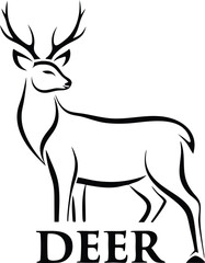 Elegant Deer Silhouette Natures Grace, Wildlife Logo Design
