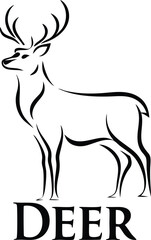 Obraz premium Elegant Deer Silhouette Wildlife, Nature, Antlered Creature