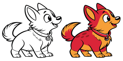 Fototapeta premium Cute cartoon puppy vector illustration