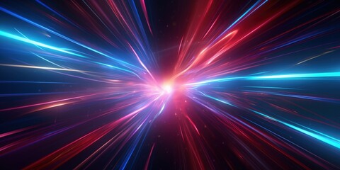 Naklejka premium futuristic abstract colorful neon light motion technology digital concept, Digital Wave Abstract Technology Concept with Data Flow and Coding, Information Technology Connection, Cyberspace, motion 