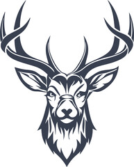 Majestic Stag Head Logo Antlers, Wildlife, Nature, Design, Emblem
