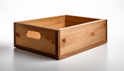 isolated wooden box on white background ideal for various creative and practical uses in photography and design projects