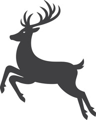 Fototapeta premium Majestic Leaping Deer Silhouette Elegant Antlered Creature