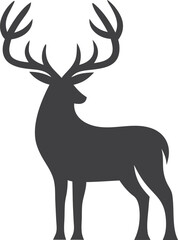 Obraz premium Majestic Stag Silhouette Elegant Deer Antler Logo Design