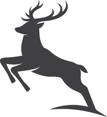 Fototapeta premium Majestic Leaping Deer Silhouette Nature, Wildlife, Logo Design