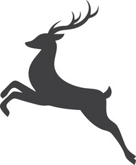 Obraz premium Majestic Leaping Deer Silhouette Natures Graceful Jump