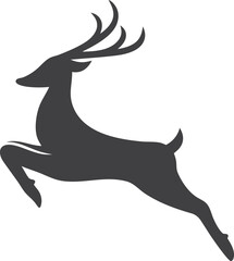 Elegant Leaping Deer Silhouette Nature, Wildlife, Vector, Icon, Logo, Design, Art, Jump