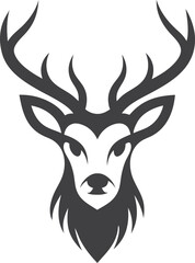 Majestic Deer Head Logo Antlers, Symbol, Nature, Wildlife, Design
