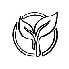 sign natural product natural line vector hand drawn illustration