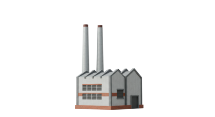 Isolated Industrial Factory Building
