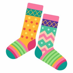 colorful knee high socks with cute patterns