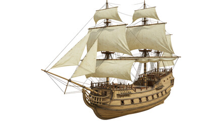 Isolated Old Sailing Ship